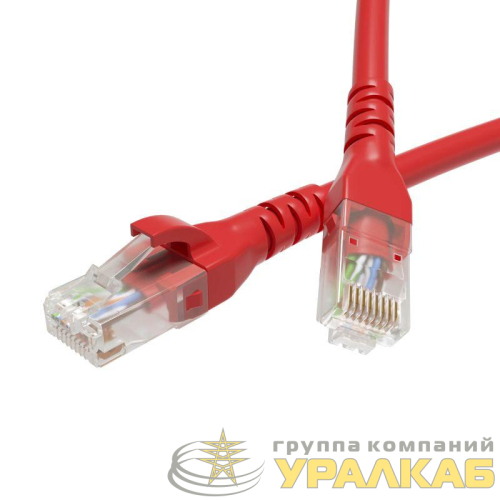 Патч-корд кат.6 U/UTP неэкранир. 4х2 LSZH 10м красн. DKC 