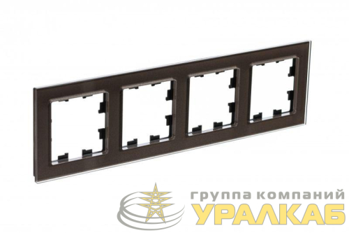 Рамка 4-м AtlasDesign Nature стекло мокко SE ATN320604