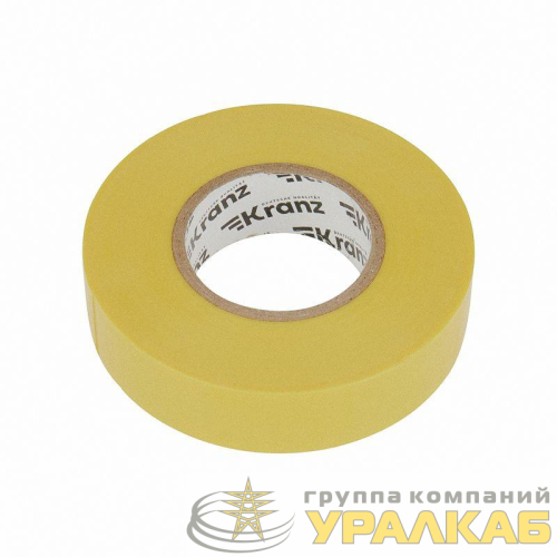 Изолента ПВХ профессиональная 0.18х19мм 20м желт. Kranz KR-09-2802