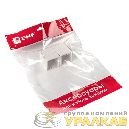 Соединитель 40х40 бел. Plast PROxima (уп.4шт) EKF conw-40-40x4 детальная картинка