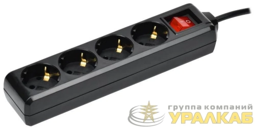 Удлинитель 4х5м с заземл. 16А IP20 У04К 250В ПВС 3х1 черн. IEK WYP10-16-04-05-ZK-K02 детальная картинка