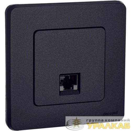 Розетка компьютерная Inspiria RJ45 кат.5E UTP антрацит IEK 
