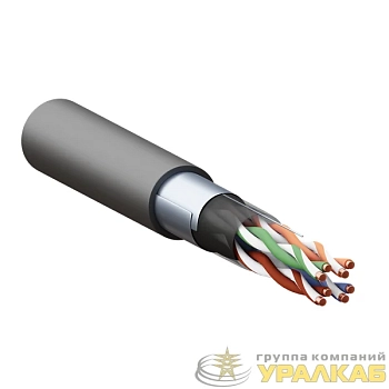 Кабель витая пара F/UTP кат.5E 4 пары 24 AWG solid внешн. LDPE черн. (м) TERACOM PRO EKF 