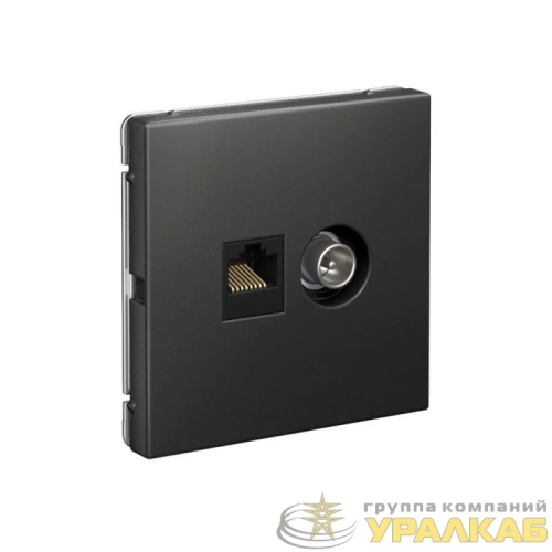 Розетка компьютерная + телевизионная 2-м СП ArtGallery RJ45 кат.5E + TV механизм базальт SE 