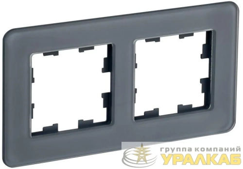 Рамка 2-м BRITE РУ-2-2-Бр стекло графит RE IEK BR-M22-G-41-K53 детальная картинка