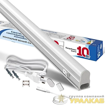 Светильник светодиодный ILED-COCB-СПБТ5-900-10-900-230-6.5-IP40 10Вт 6500К IP40 900лм 230В 900мм СПБ Т5 линейный IONICH 1570