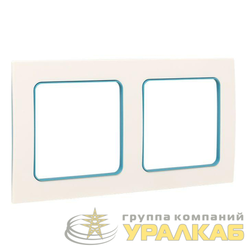 Рамка 2-м Стокгольм бел. с линией цвета син. PROxima EKF EXM-G-305-30 детальная картинка