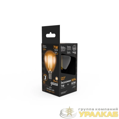 Лампа светодиодная Black Filament Шар E14 7Вт 2700К Gauss 105801107 детальная картинка