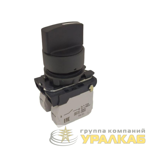 Переключатель КПЕ1131Р-черный-3но+1нз-ручка-фикс-2поз-IP40 КЭАЗ 
