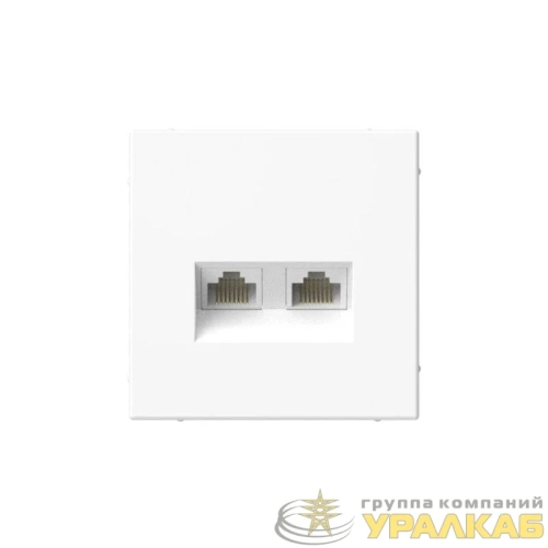 Розетка компьютерная 2-м ArtGallery RJ45 + RJ45 кат.5E механизм бел. SE 