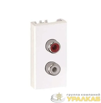 Плата 2-м RCA черн. красн. винты 22.5х45мм бел. Simon Connect K101B-9