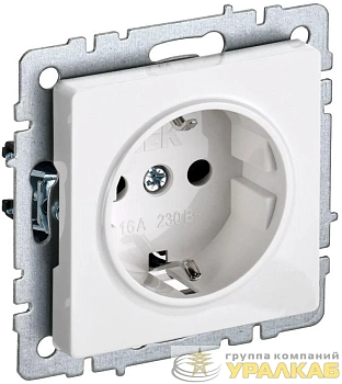 Розетка Btrite РС14-1-0-БрБ 16А с заземл. бел. IEK BR-R14-16-K01-PRO