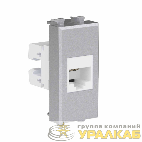 Розетка телефонная 1мод. Avanti "Закаленная сталь" RJ12 без шторок модульная механизм DKC 