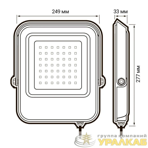 Прожектор светодиодный PFL-V 150Вт 6500К IP65 ДО Pro JazzWay 