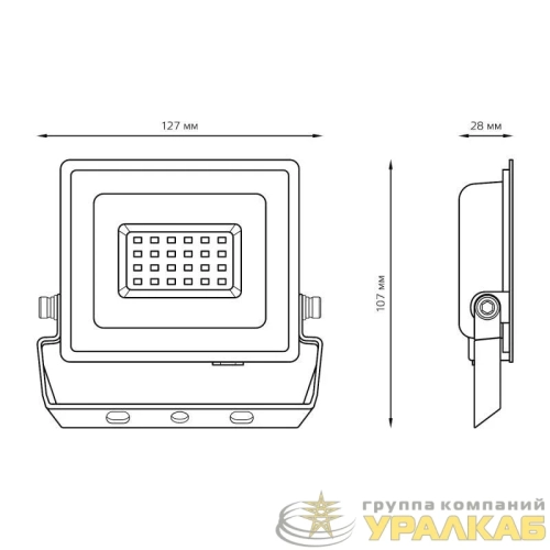 Прожектор светодиодный Elementary 30Вт IP65 6500К 2550лм PROMO G3 черн. GAUSS 