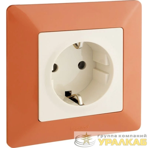 Розетка 1-м СП Valena Life 16А IP2X 250В 2P+E безвинтов. клеммы с лицев. панелью механизм сл. кость Leg 753521 детальная картинка