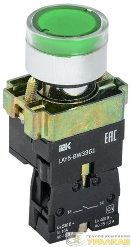Кнопка LAY5-BW3361 с подсветкой зел. 1з IEK BBT50-BW-K06 детальная картинка