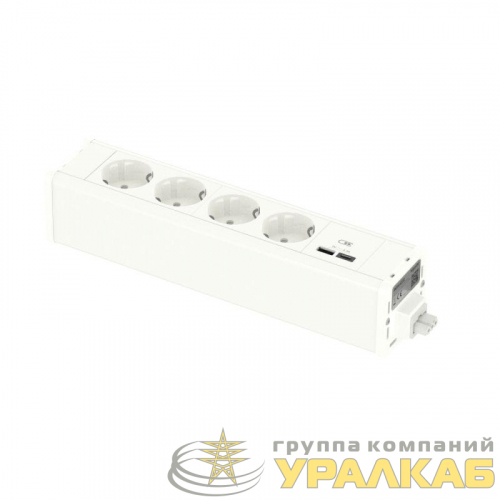 Блок Unica System+ 4хРозетка (2К+З) и 2хUSB A/C бел. SchE INS44232