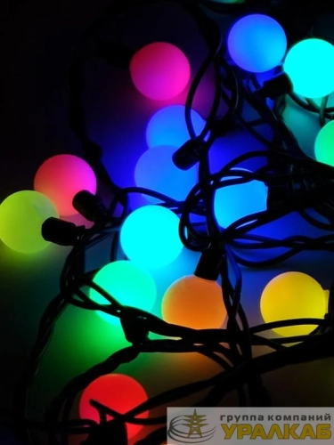 Гирлянда "Шарики" OLDBL070-RGB-E 100LED RGB 15м IP44 соединяемая SHLights 4690601042040 детальная картинка