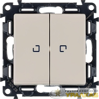 Выключатель 2-кл. СП Valena Life 10А IP20 250В 10AX с подсветкой с лицев. панелью механизм сл. кость Leg 