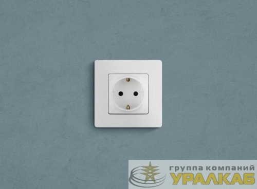 Розетка 1-м СП Etika 16А IP31 250В 2P+E с заземл. защ. шторки немецк. стандарт винтов. клеммы механизм бел. Leg 672222 детальная картинка