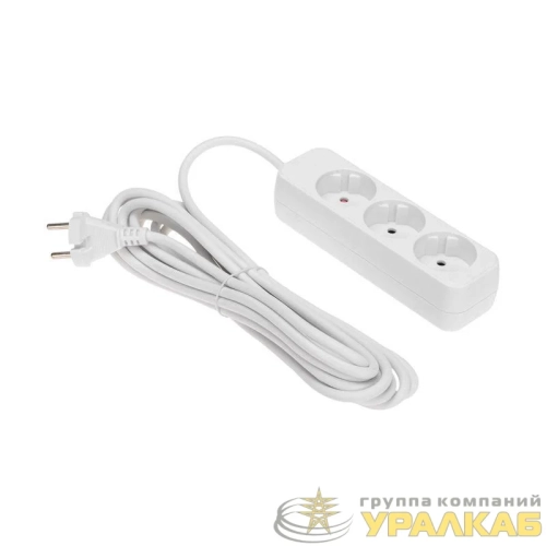 Удлинитель 3х5м без заземл. STANDARD 2х1кв.мм бел. Rexant 13-4008 детальная картинка