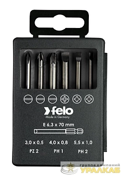 Набор бит SL/PZ/PH Industrial 73мм в кейсе 6 бит FELO 03092716