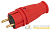 Вилка VX10-R-IP44 16А IP44 прямая с заземл. каучук красн. ЭРА 