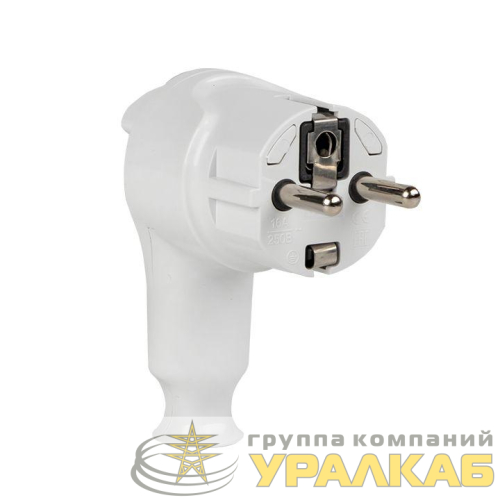 Вилка с кнопкой извлечения 16А 250В с заземл. бел. EKF 