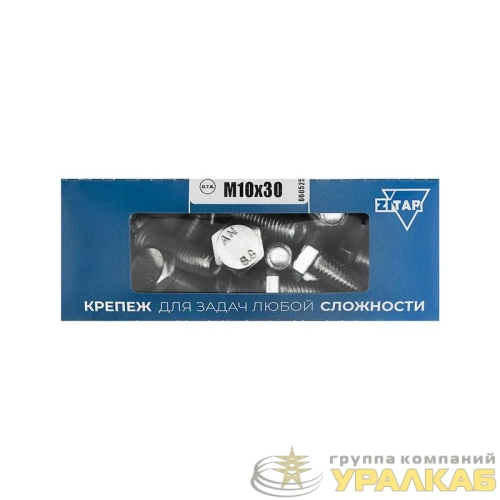 Болт с шестигранной головкой М10х30 DIN 933 оцинк. (уп.20шт) Tech-Krep/Zitar 105215 детальная картинка