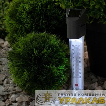 Светильник-градусник садовый ERATR024-02 33см солнечная батарея сталь пластик сер. ЭРА Б0038503