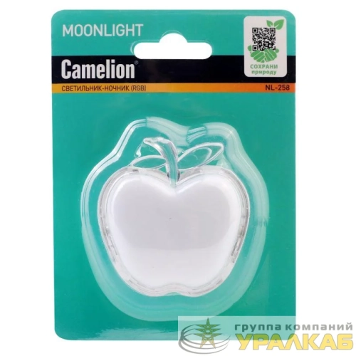 Светильник-ночник светодиодный NL-258 "яблоко RGB" 220В Camelion 