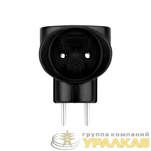 Разветвитель 3-м 6А IP20 220В биметал. черн. Rexant 11-1064-1 детальная картинка
