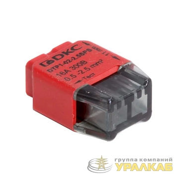 Клеммная колодка на 2 проводника до 2 5кв.мм. на токи до 16А DKC DTP1-02-2.5SPS