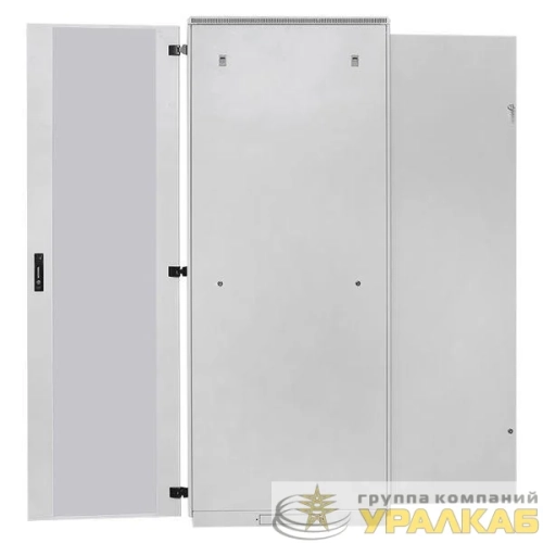 Шкаф напольный 19дюйм TERACOM PRO 42U 600х600мм двери стеклян. с замком-ручкой и метал. сер. EKF 