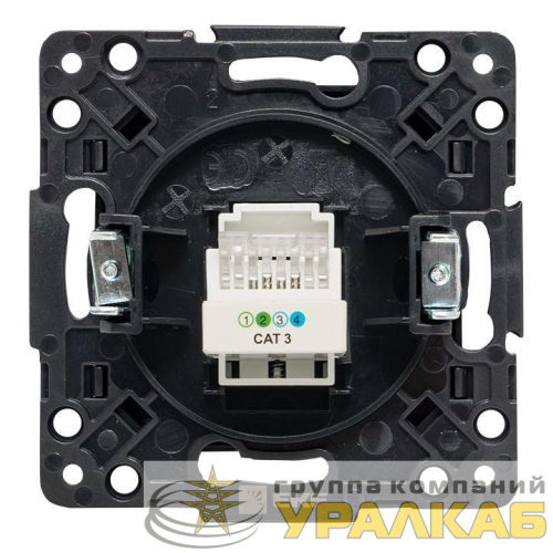Розетка телефонная 1-м Стокгольм механизм черн. PROxima EKF EZT01-034-10 детальная картинка