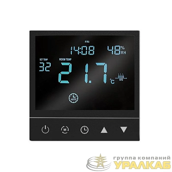 Термостат электронный 16А для теплого пола с датчиком +5-+40град.C в сборе графит UNIVersal 