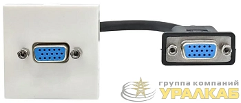 Розетка 1мод. VGA M/M РКМ-10-20-П бел. PRIMER IEK PR-KK40D-RV-0-1-K01