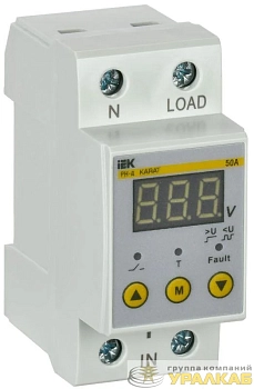 Реле напряжения РН-д 1ф 36мм 50А IEK IVR21-1-50