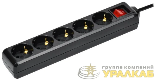 Удлинитель 5х3м с заземл. 16А IP20 У05К 250В ПВС 3х1 черн. IEK WYP10-16-05-03-ZK-K02 детальная картинка