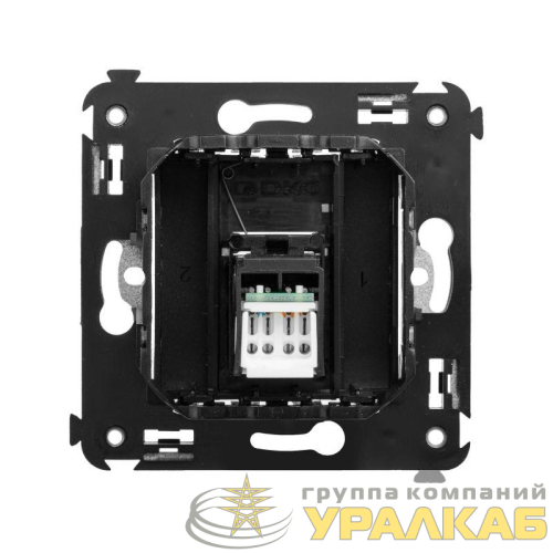Розетка компьютерная 1-м RJ-45 СП кат.5e Avanti "Черный матовый" DKC 4412463 детальная картинка