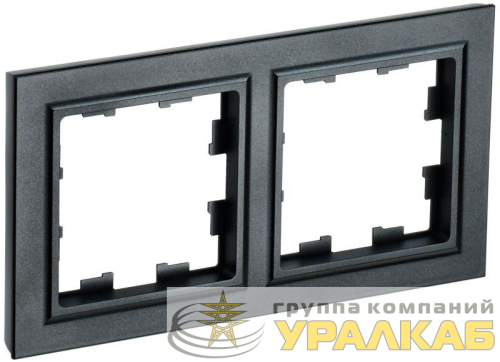 Рамка 2-м BRITE РУ-2-БрЧ черн. IEK BR-M22-K02 детальная картинка