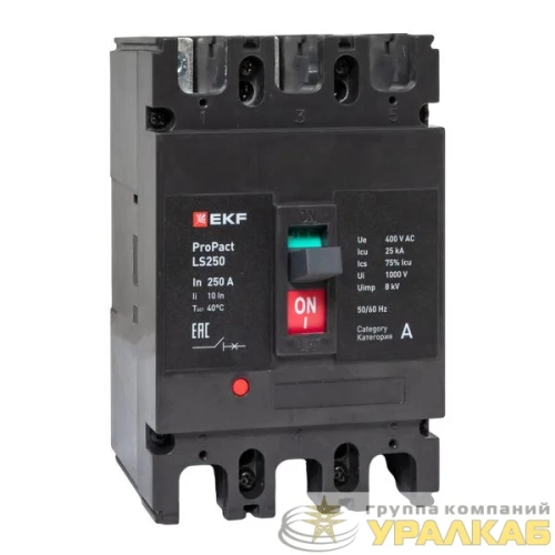 Выключатель автоматический LS250 25кА 3P 250А ProPact EKF mccb-250-25-3-250-ls