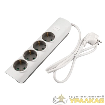 Удлинитель 4х5м с заземл. с выкл. бел. ET-04-500W (4х5.0) JAZZway 5051836
