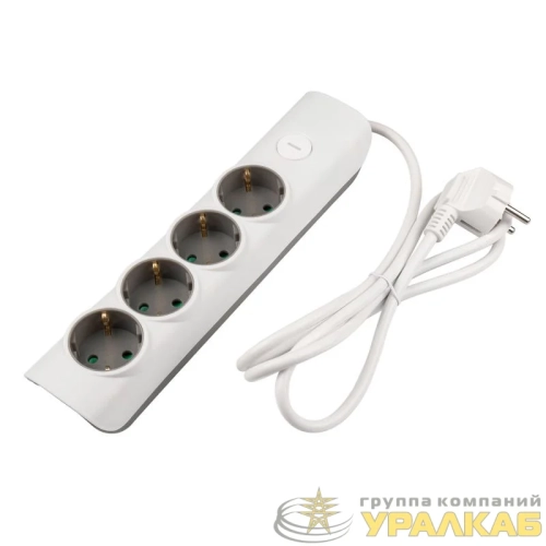 Удлинитель 4х1.4м с заземл. с выкл. бел. ET-04-140W JAZZway 5051799 детальная картинка