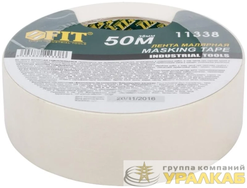 Лента малярная креппированная клейкая 38ммх50м FIT 11338 детальная картинка