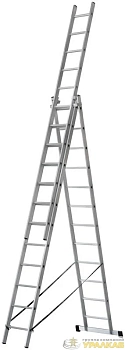 Лестница трехсекционная 3х12 H=343/594/841см 17.83кг усиленная алюм. FIT 