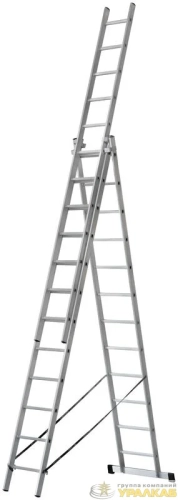 Лестница трехсекционная 3х12 H=343/594/841см 17.83кг усиленная алюм. FIT 