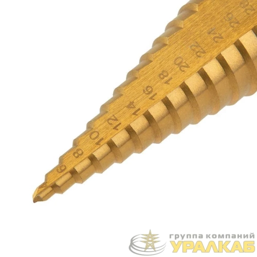 Набор ступенчатых сверл 4-12.4-20.4-32мм HSS-TiN ТИТАН (уп.3шт) Kranz 