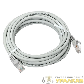Патч-корд кат.6 UTP неэкранир. LSZH PRO 5м сер.TERACOM EKF TRP-6UTP-LSH-5M-GY